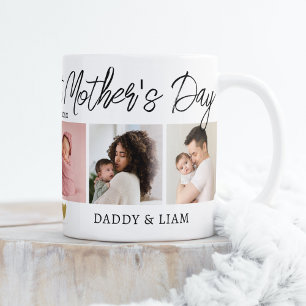 Happy 1st Mother's Day New Mom 5 Photo Collage   Coffee Mug