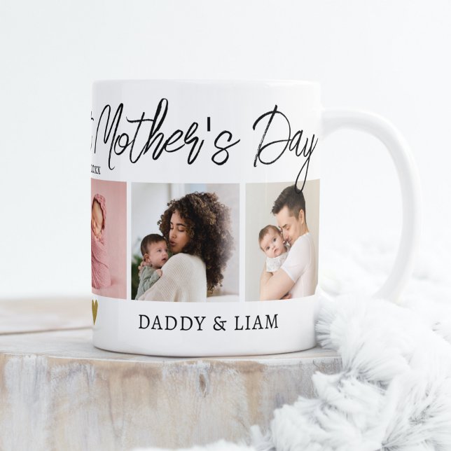 Happy 1st Mother's Day New Mom 5 Photo Collage   Coffee Mug (Creator Uploaded)