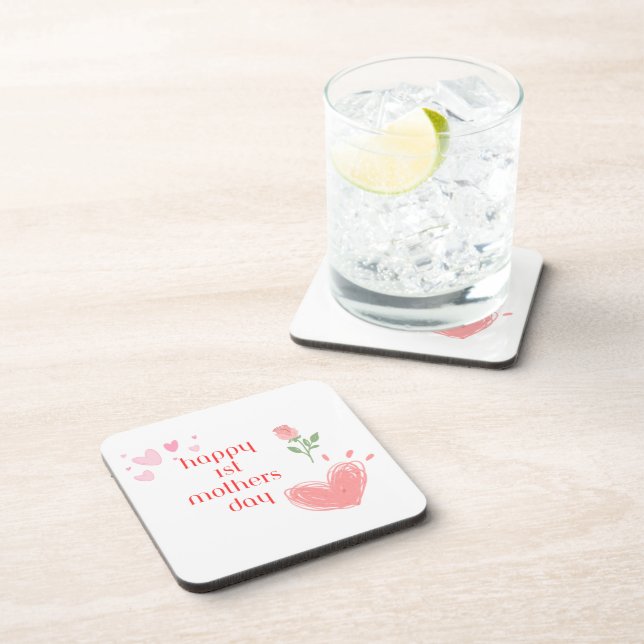 Happy 1st Mothers Day on a  Coaster (Right Side)