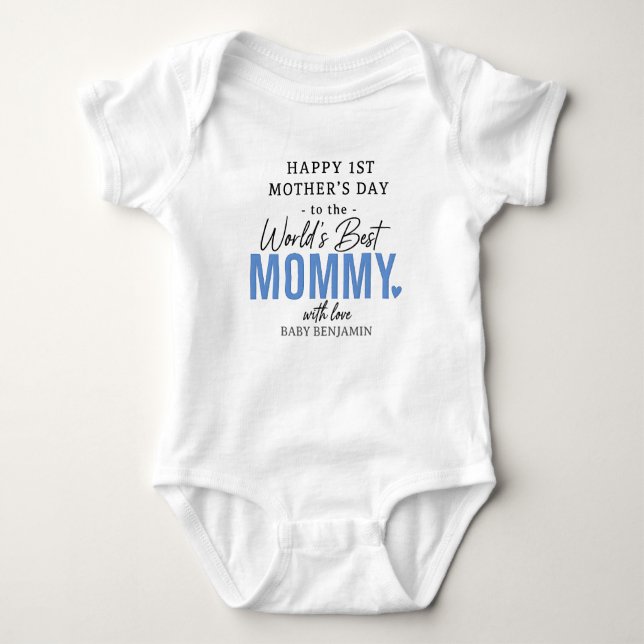 Happy 1st Mother's Day to the World's Best Mummy Baby Bodysuit (Front)