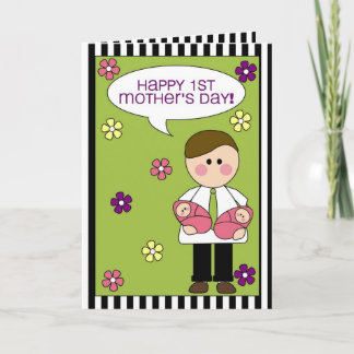 happy 1st mother's day (twin girls) card
