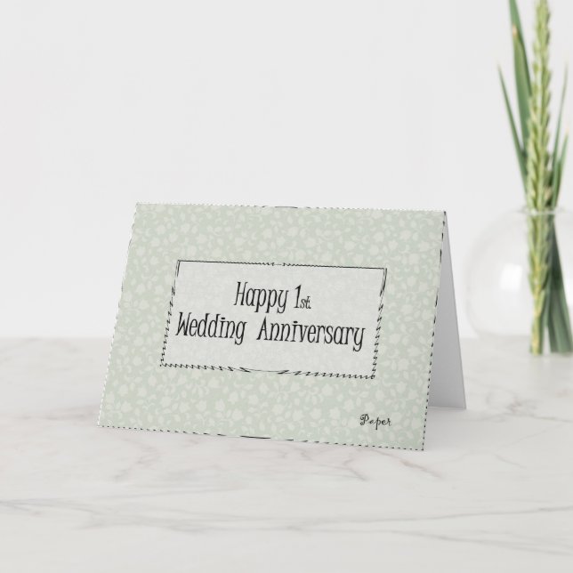 Happy 1st. Wedding Anniversary Card (Front)