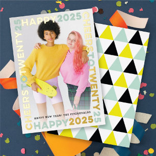 Happy 2025 Blocks Frame Typography New Year Photo