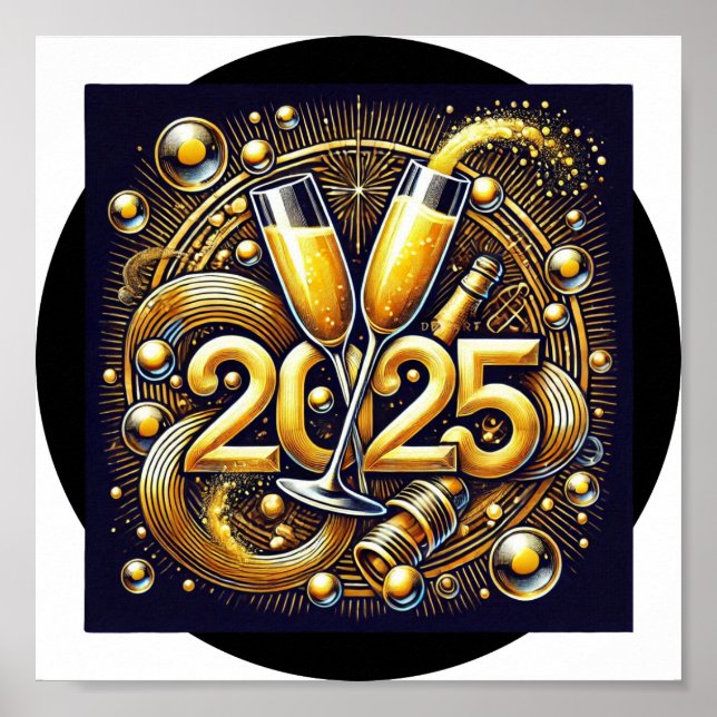 Happy 2025 Digital Download - Perfect for DTF Poster (Front)