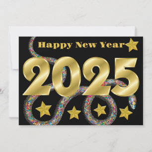 Happy 2025 Year of the Snake Flat Card