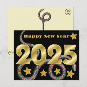 Happy 2025 Year of the Snake  Postcard