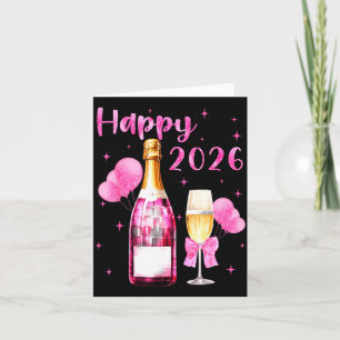 Happy 2026 Cheers To A New Year 2026 Champagne Coq Card