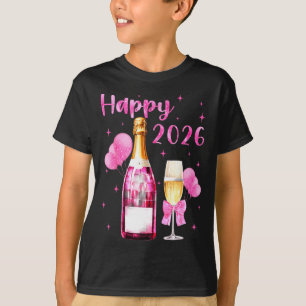 Happy 2026 Cheers To A New Year 2026 Champagne Coq T-Shirt