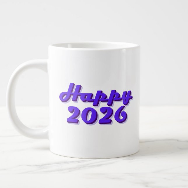 Happy 2026 large coffee mug (Left)