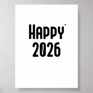 Happy 2026 - minimalistic typography poster