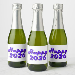 Happy 2026 sparkling wine label
