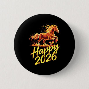 Happy 2026 Year Of The Horse Chinese Zodiac New Ye 6 Cm Round Badge