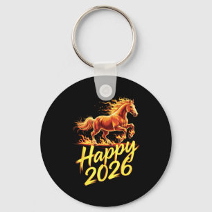 Happy 2026 Year Of The Horse Chinese Zodiac New Ye Key Ring