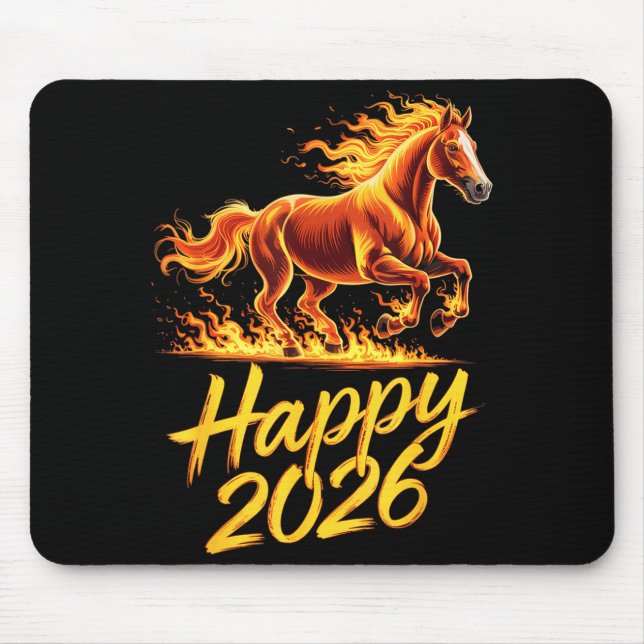 Happy 2026 Year Of The Horse Chinese Zodiac New Ye Mouse Pad (Front)