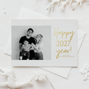 Happy 2027 Modern Typography Photo New Year