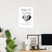 Happy 20t anniversary heart photo purple year name