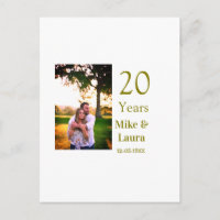 Happy 20th anniversary add couple name date golden