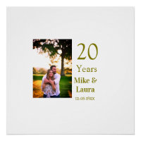 Happy 20th anniversary add couple name date golden