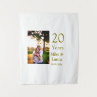 Happy 20th anniversary add couple name date golden