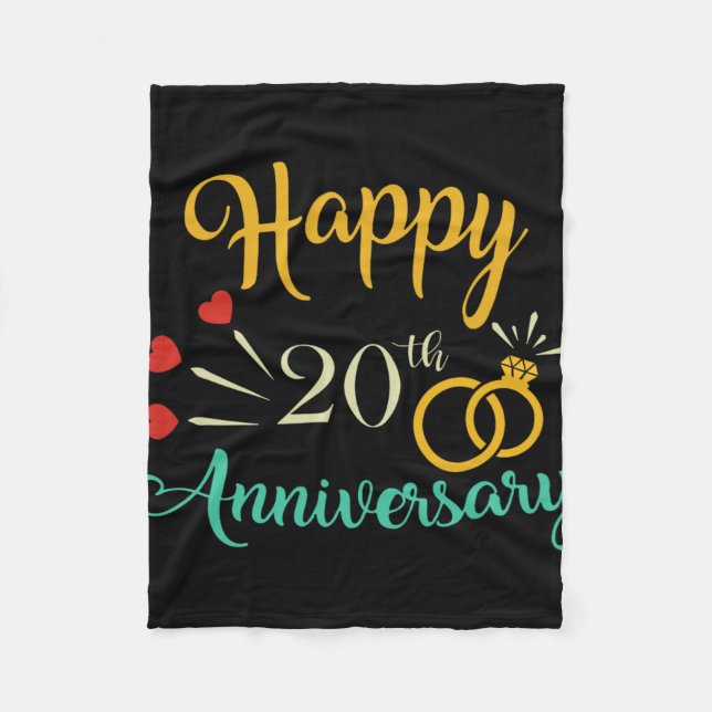 Happy 20th Anniversary Matching Couples 20th Anniv Fleece Blanket (Front)