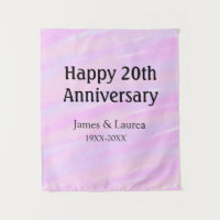 Happy 20th anniversary pink purple pastel name bol