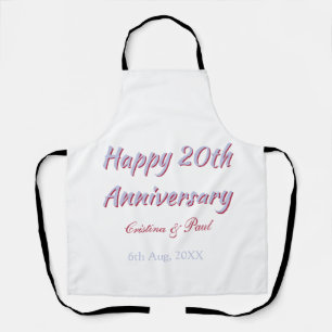 Happy 20th anniversary PURPLE MARON WEDDING NAME Apron