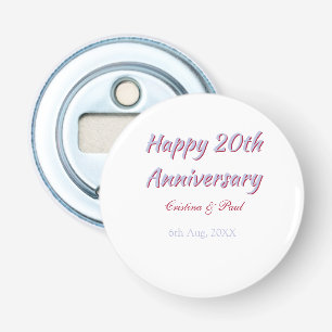 Happy 20th anniversary PURPLE MARON WEDDING NAME Bottle Opener