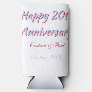 Happy 20th anniversary PURPLE MARON WEDDING NAME Seltzer Can Cooler