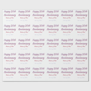 Happy 20th anniversary PURPLE MARON WEDDING NAME Wrapping Paper