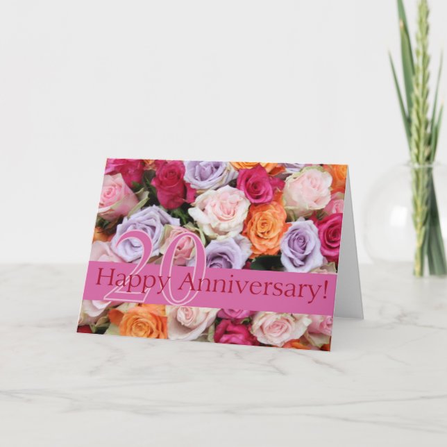 Happy 20th Anniversary roses Card (Front)
