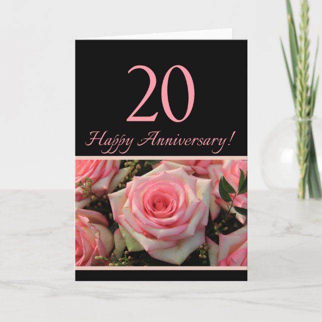 Happy 20th Anniversary roses Card (Front)