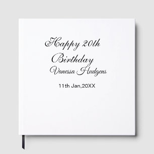 Happy 20th birthday name date simple minimal guest book