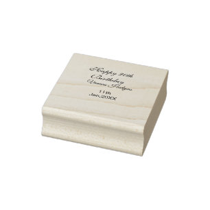 Happy 20th birthday name date simple minimal rubber stamp