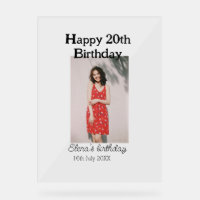Happy 20th birthday photo modern simple minimal 