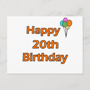 Happy 20th Birthday Postcard