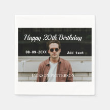 Happy 20th birthday simple photo add name date mod