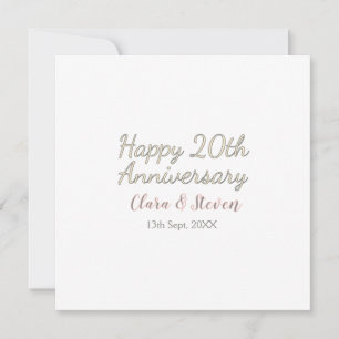 HAPPY 20TH WEDDING ANNIVERSARY NAME PINK GRAY PAST