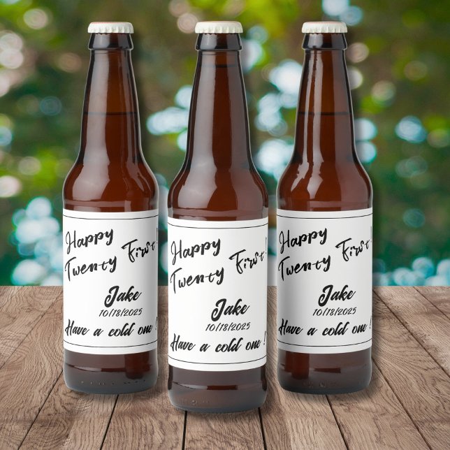 Happy 21! Jake! Have a cold one! Beer Bottle Label (Creator Uploaded)