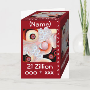 Happy 21st Birthday - 21 Zillion Hugs & Kisses Card