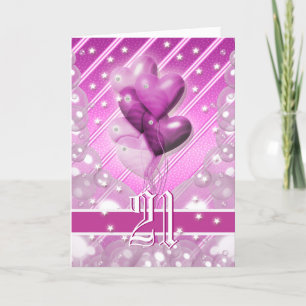 Happy 21st birthday balloons bright card