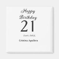 Happy 21st birthday bold letter simple name minima
