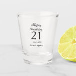 Happy 21st birthday bold letter simple name minima shot glass<br><div class="desc">design</div>