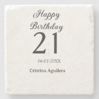 Happy 21st birthday bold letter simple name minima