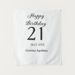 Happy 21st birthday bold letter simple name minima tapestry