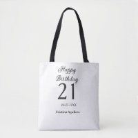 Happy 21st birthday bold letter simple name minima