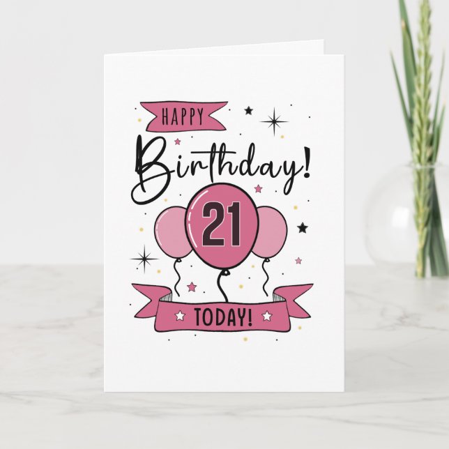 Happy 21st Birthday Card (Front)