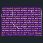 Happy 21st Birthday Gold Script Name Purple White Large Gift Bag<br><div class="desc">The gift bag is royal purple. The birthday bag has a text pattern for the recipient's name in a faux gold script and the phrase Happy 21st Birthday. The name (Shown: Elizabeth) appears in an elegant faux (not foil) gold script. The other text is white. All of the text can...</div>