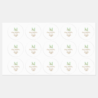 Happy 21st Birthday green add name monogram brown 