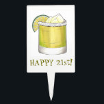 Happy 21st Birthday Margarita Cocktail Mixed Drink Cake Picks<br><div class="desc">Design features an original marker illustration of a classic margarita cocktail with a salty rim and wedge of green lime. A classic summertime drink!

Don't see what you're looking for? Need help with customisation? Click "contact this designer" to have something created just for you!</div>