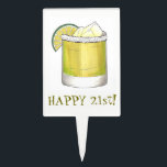 Happy 21st Birthday Margarita Cocktail Mixed Drink Cake Picks<br><div class="desc">Design features an original marker illustration of a classic margarita cocktail with a salty rim and wedge of green lime. A classic summertime drink!

Don't see what you're looking for? Need help with customisation? Click "contact this designer" to have something created just for you!</div>